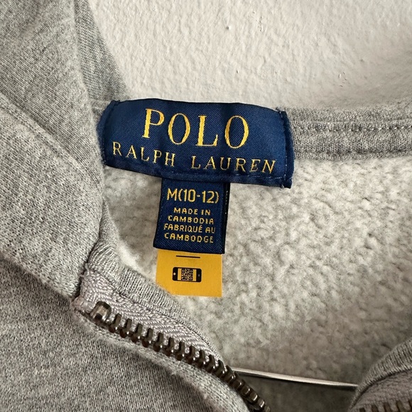 Polo Ralph Lauren Hooded Sweatshirt. Grey color, size 10/12 - Picture 2 of 3